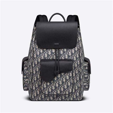 dior black calfskin backpack|CHRISTIAN DIOR Grained Calfskin Saddle Bag With Strap Black .